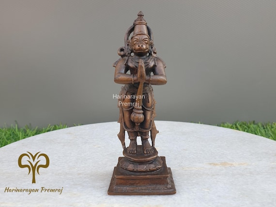 ApexToys HG 8インチ ハヌマン No.1 HANUMAN ウルトラ Hanuman Copper Metal Statue, 10CM Small Lord Hanumana Pooja Idol