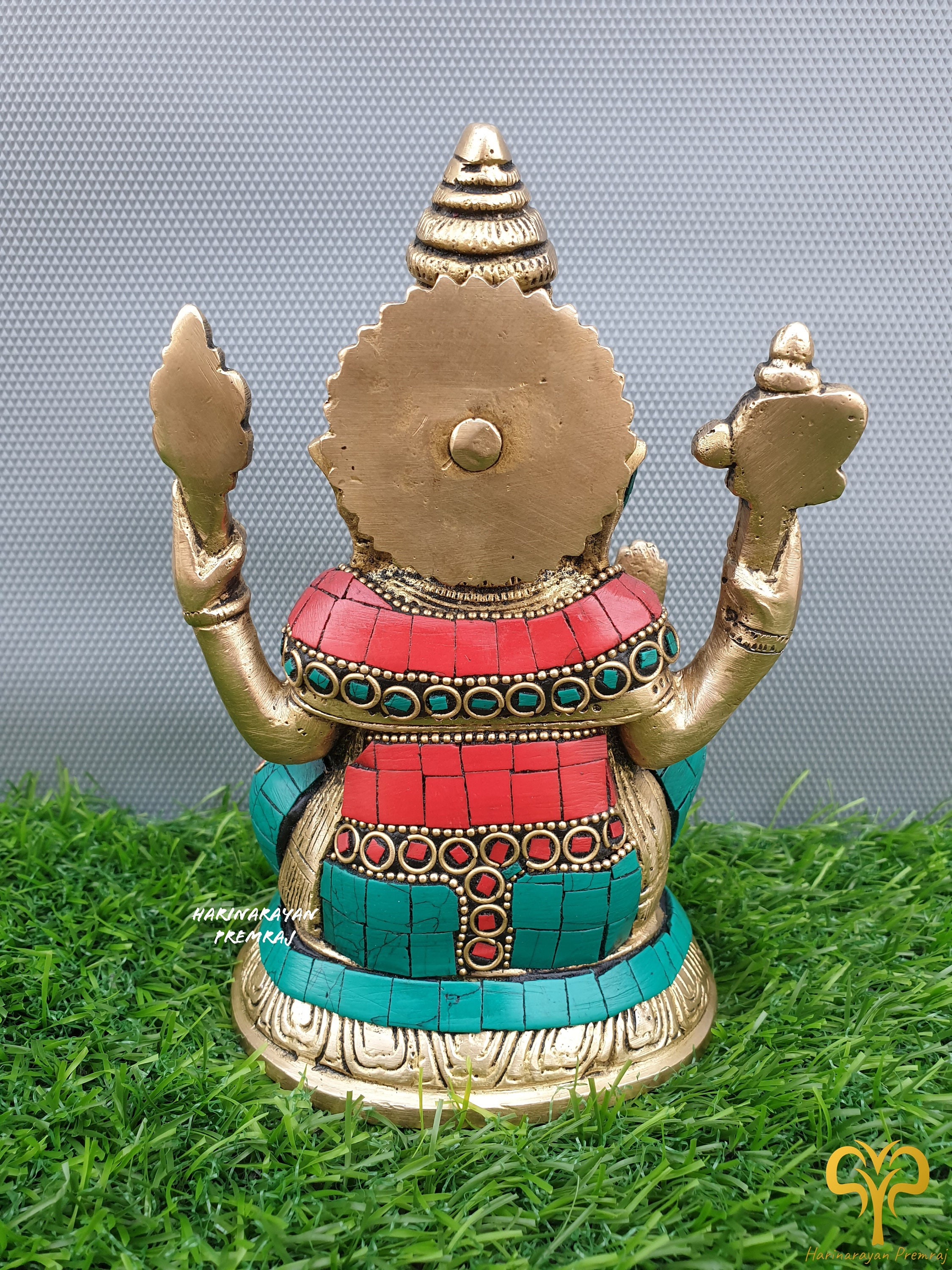 真鍮ガネーシャ卿像、ガネーシャ像、6インチ、真鍮ガネーシャ、座って