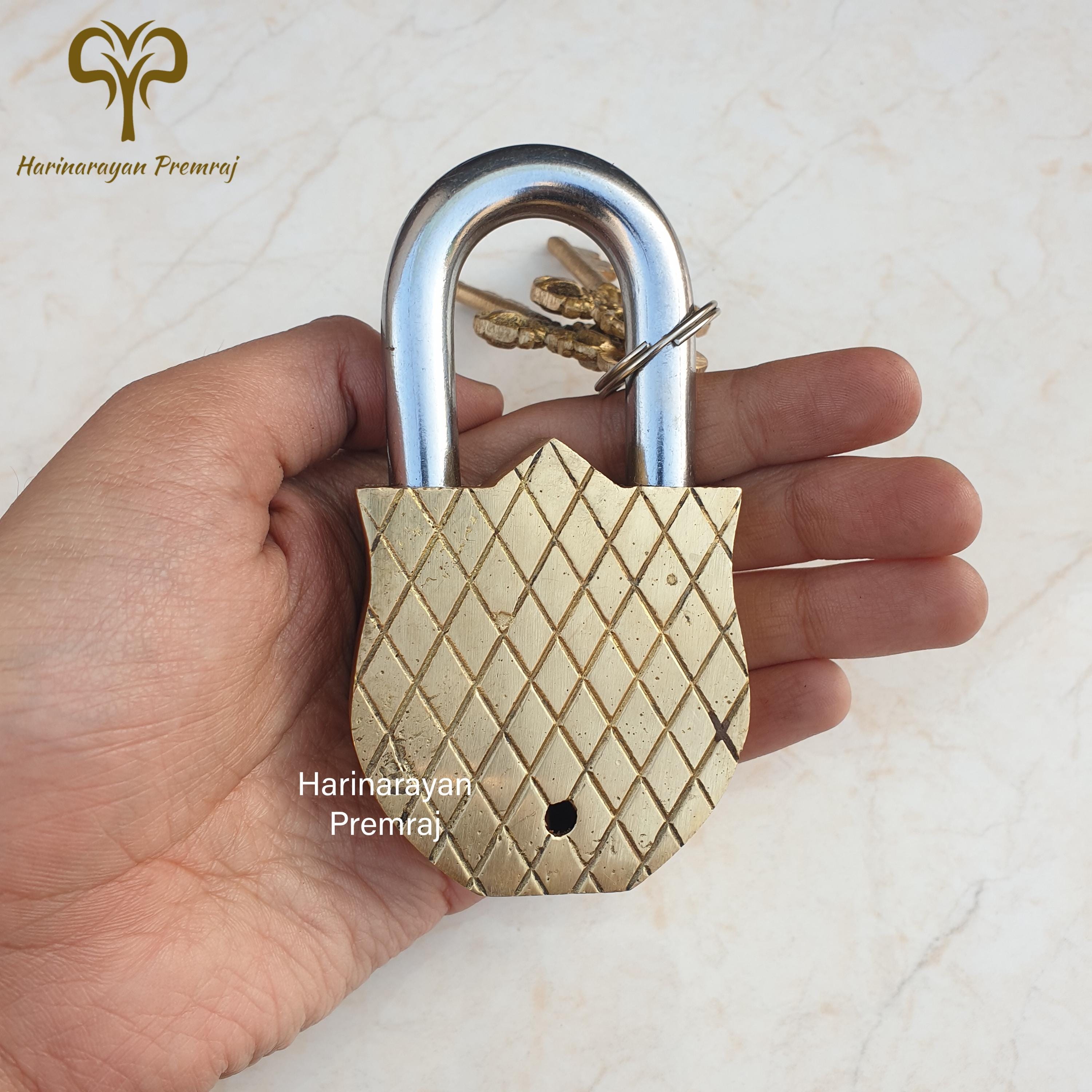Handcrafted Brass Bird Lock With Keys, Unique Antique Style