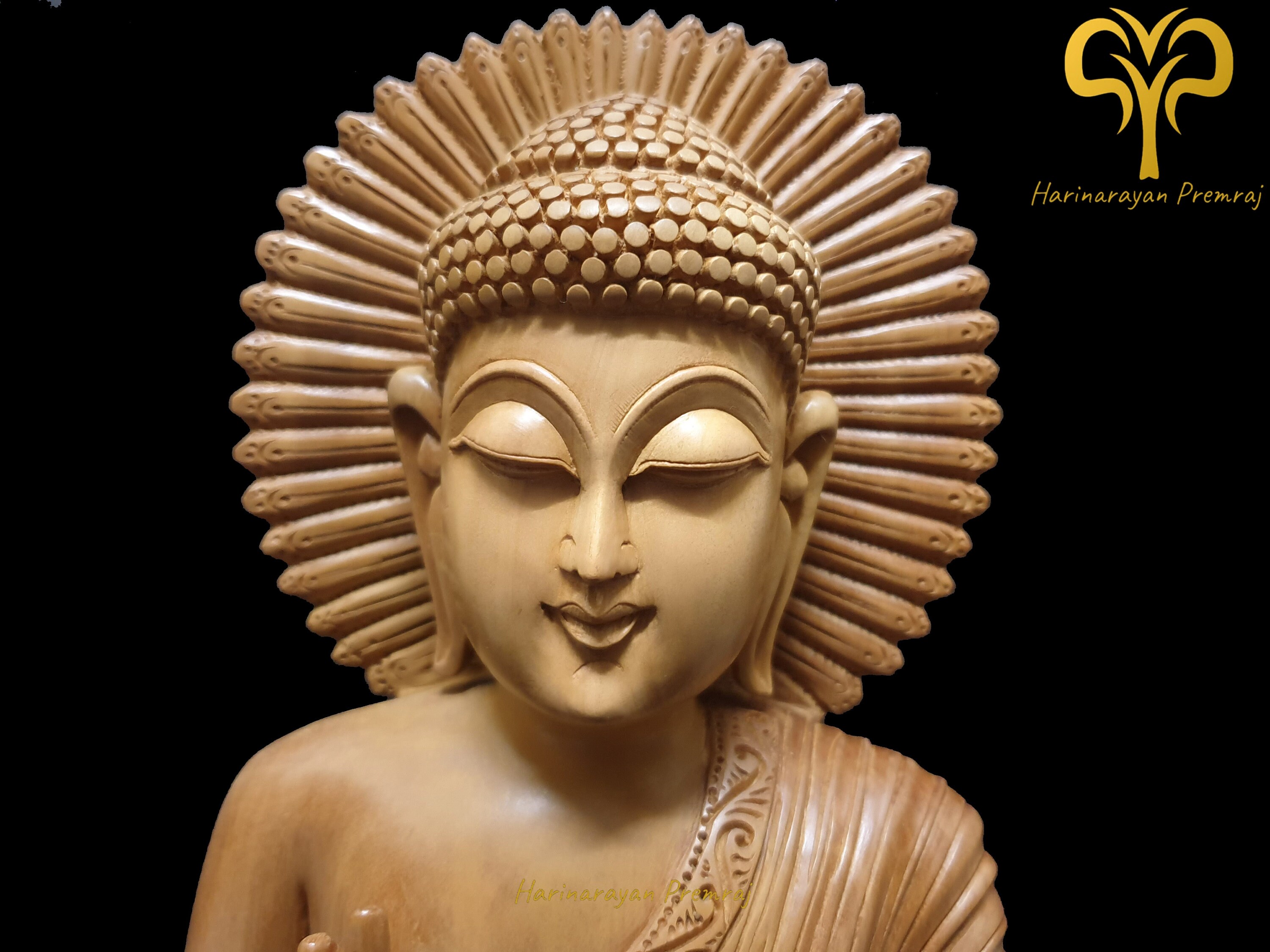 Sandalwood Buddha Statue-13.4