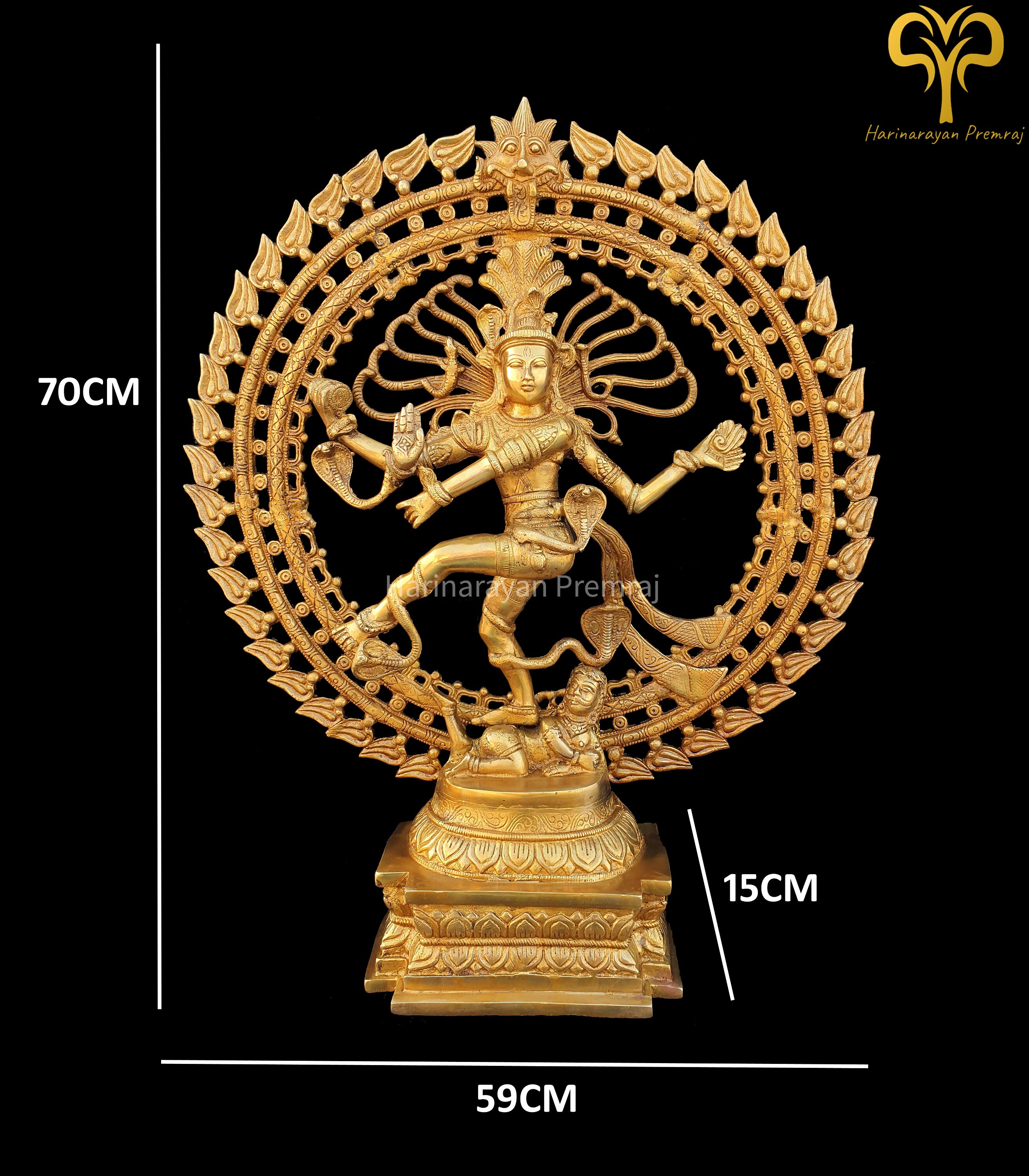 Messing tanzende Shiva Nataraja Statue, Messing Lord Shiva, tanzendes Shiva Natraja Idol, Tempel Mandir Altar Yoga Studio Wohnkultur, 23 cm großes Shiv