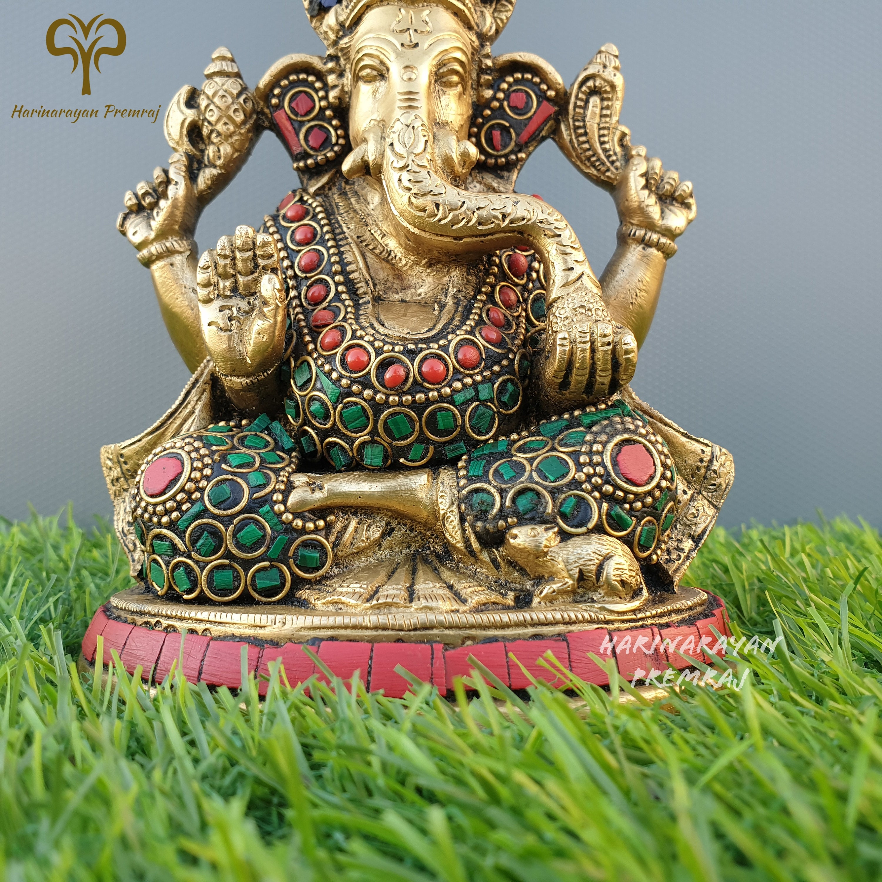 真鍮ガネーシャ像、14 CM 主ガネーシャ像、真鍮ガネーシャ、ガンパティ