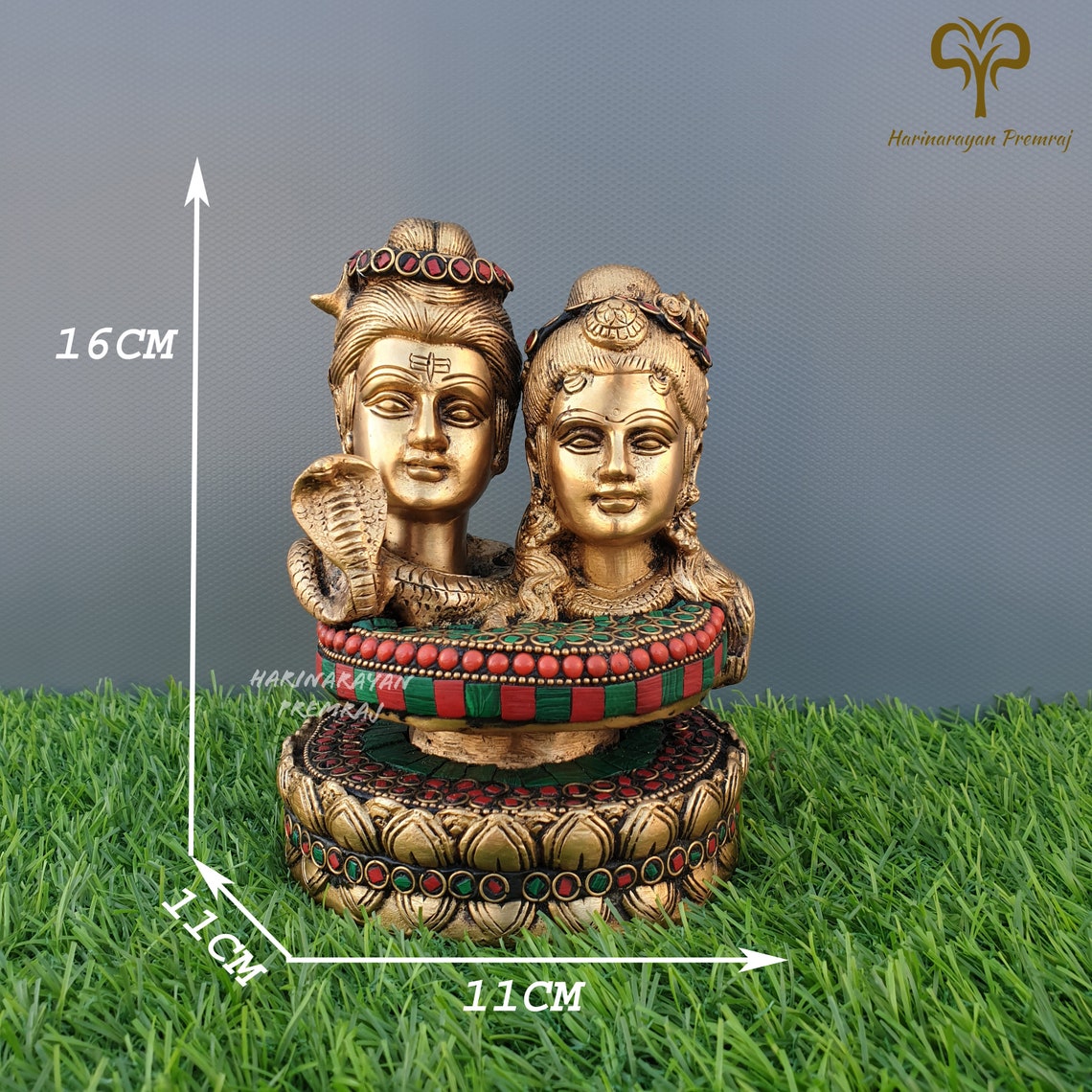 Brass Shiv Parvati Statue 16CM Big Lord Shiva Goddess Etsy