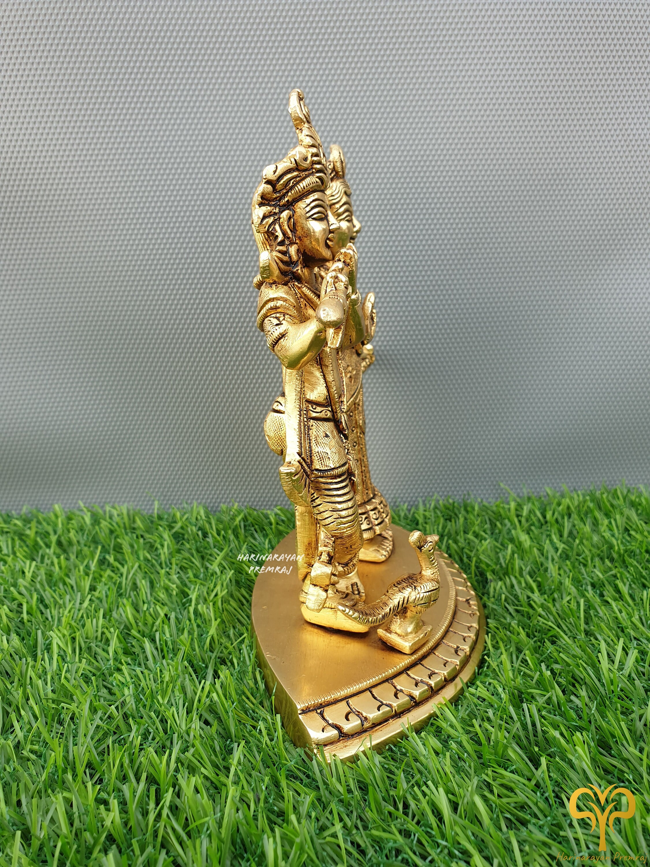 真鍮製ラーダ クリシュナ像、16.5 CM ラーダ クリシュナ像 立っている