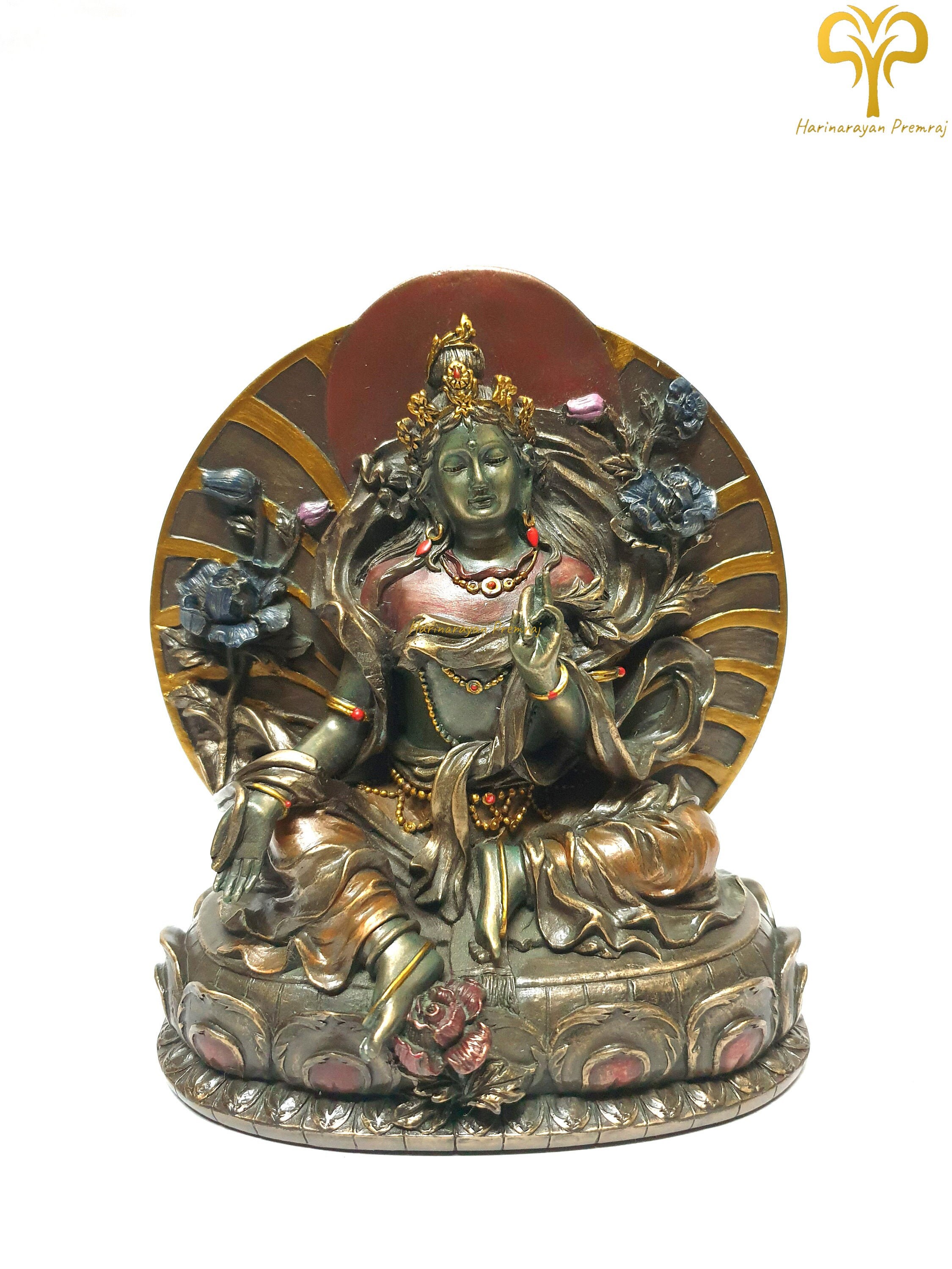 Grüne Tara Statue Aus Glas - Buddhistische Skulptur Für Heimdekoration