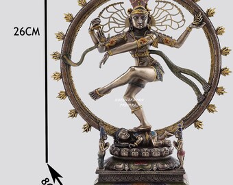 踊るシヴァ・ナタラージャ像、26cm、シヴァ神、ブロンズ製踊るシヴァ