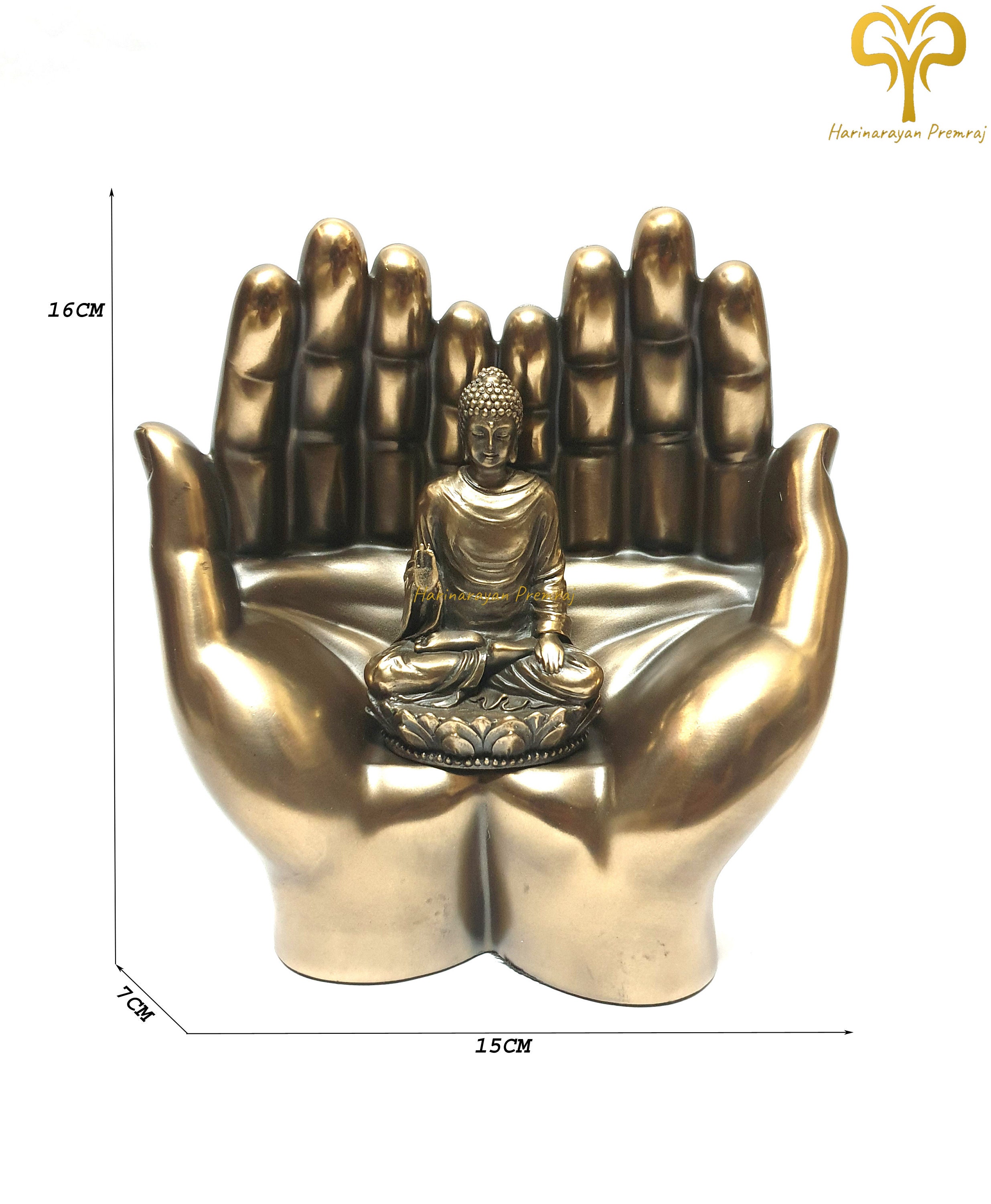 仏像、手に乗った仏像、座仏、6.2 インチ、主仏像、瞑想、祭壇用仏像
