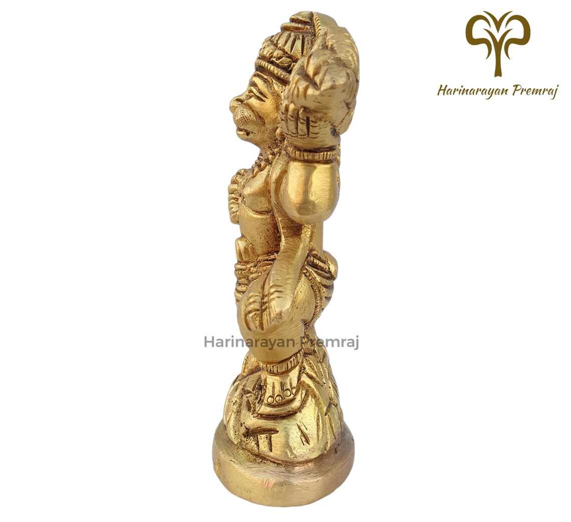 Brass Hanuman Statue, 10.5 CM Lord Hanuman With Sanjivani Mountain ...