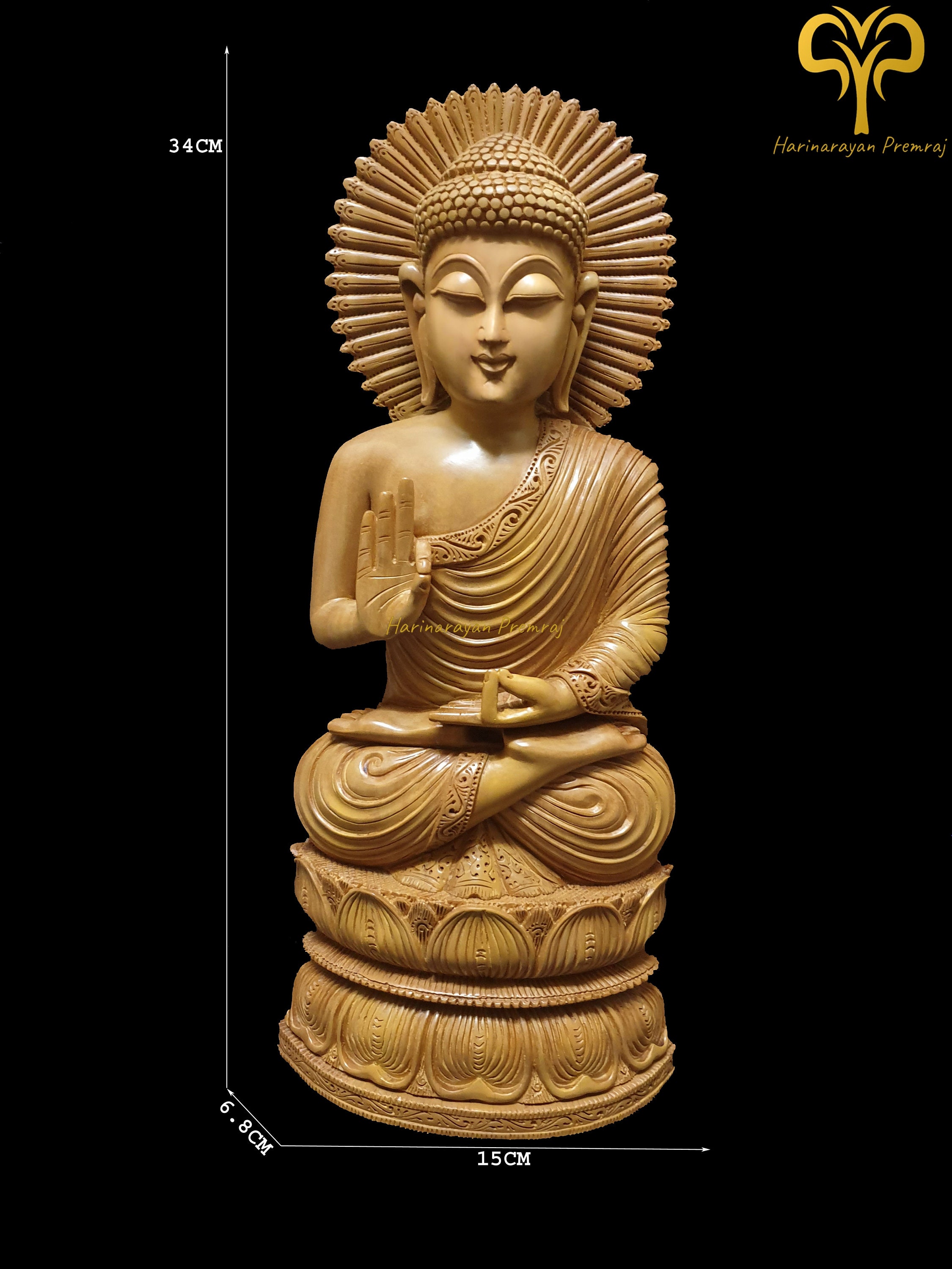 Sandalwood Buddha Statue-13.4