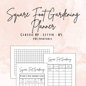 Square Foot Gardening Planner (3 Sizes) - Printable PDF - Happy Planner - Classic - Big - A5 - Garden Planner - Instant Download