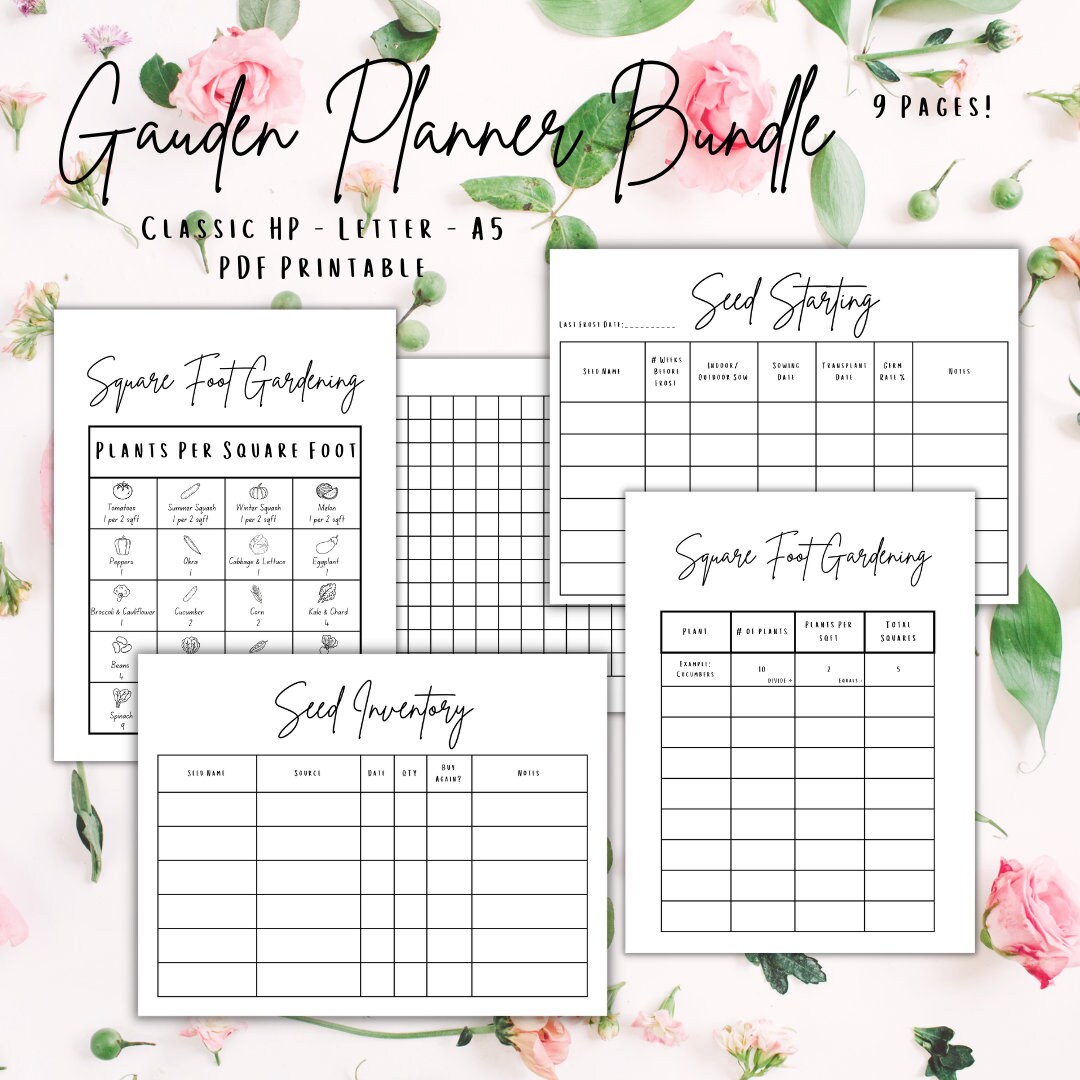 Garden Planner (3 Sizes) - Printable PDF - Happy Planner - Classic ...