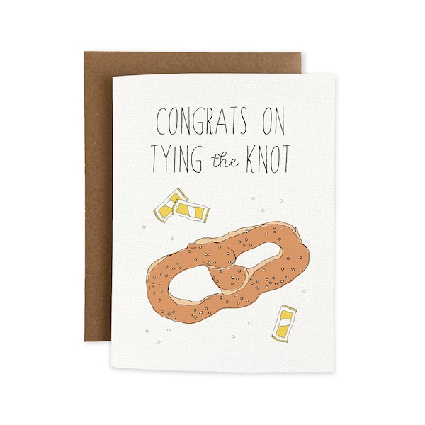 Congrats on Tying the Knot Philly Soft Pretzel Wedding Greeting Card