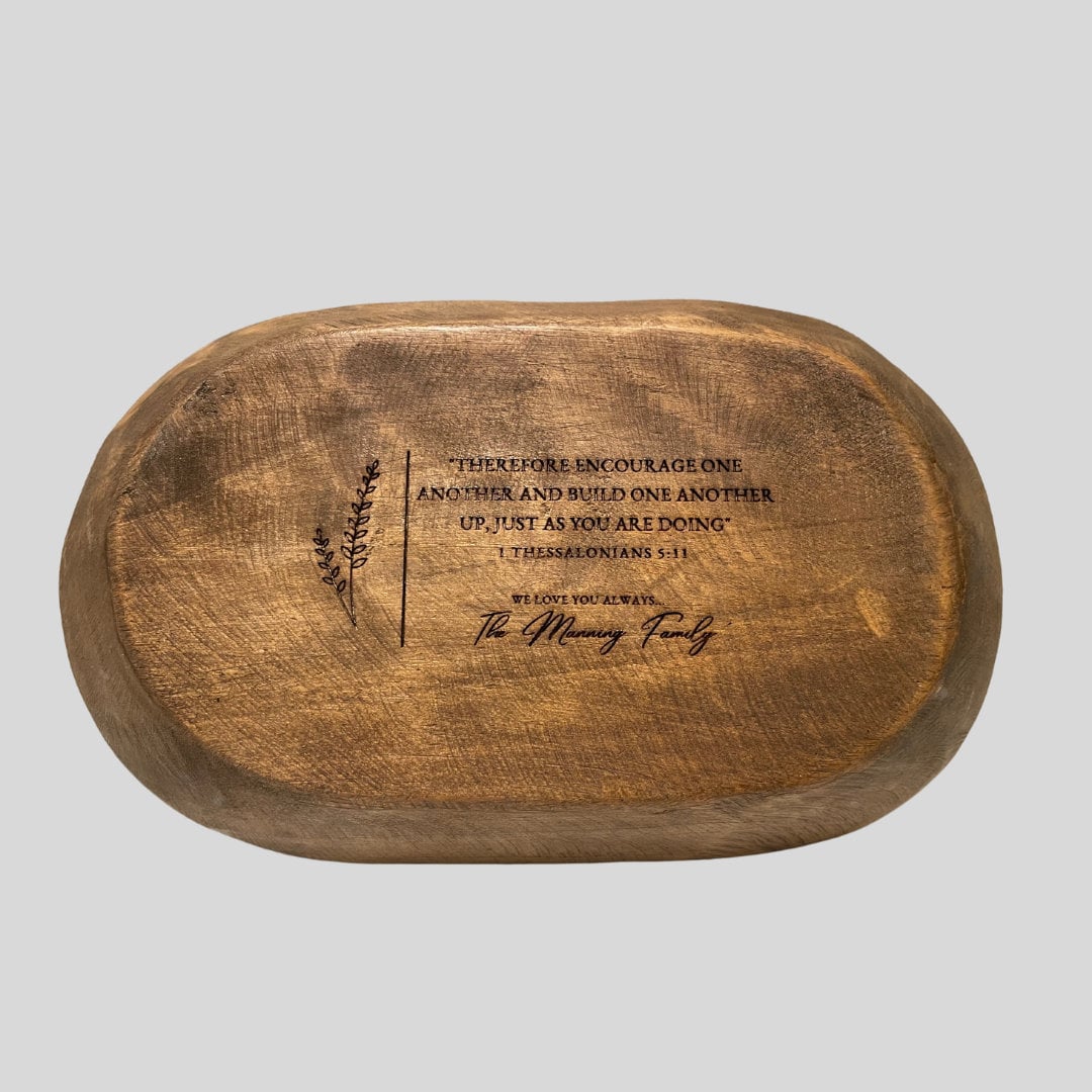 Mark 11 Personalized Small Prayer Bowl | Dough Bowl | wood prayer bowl | Custom Prayer Bowl | Rustic Catch All Tray | Personalized Gift