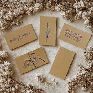 Hand-Stamped Kraft Prayer Cards Refills - Christian Gift Set