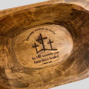 Personalized Small Mini Prayer Bowl Dough Bowl Prayer Bowl Best friend gift box Farmhouse Rustic Catch All Personalized Religious Gift image 7