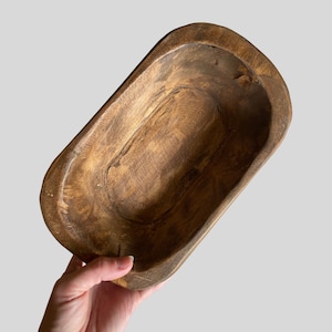 Hand Carved Wood Bowl: Rustic Farmhouse Catch-All (10in)
