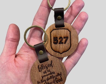First Responder Gift Ideas | EMT/EMS Gifts, Firefighter Gifts, and Police Officer Gifts | Personalized Wooden Keychain | Bible Verse Gift