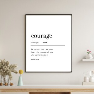 Psalm 31:24 Definition av mod-tryck | Kristen heminredning (digital nedladdning)