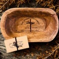 Personalized Family Name Wood Prayer Bowl with Scripture Cards