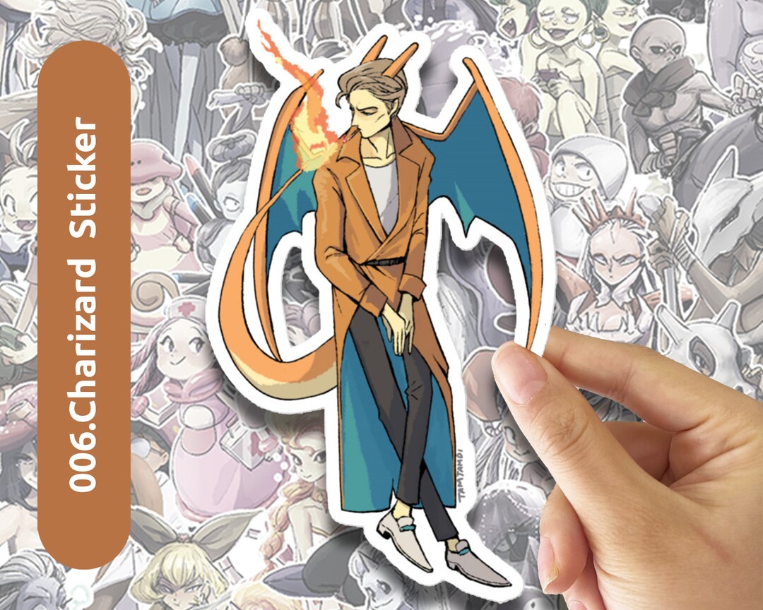 006.charizard Humanization Vinyl Sticker - Etsy