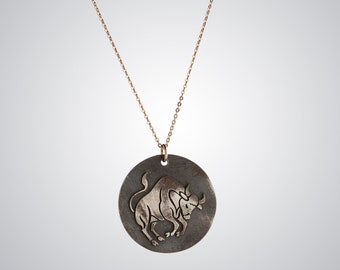 Taurus Zodiac Necklace, Astrology, 14k Gold, 925 Silver, Gift