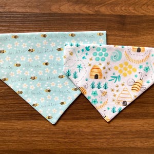 Bee Kind | Reversible Dog Bandana | Over the Collar | Personalized | Cat Bandana | Watercolor | Honey Bee Dog Bandana | Gifts for Pets