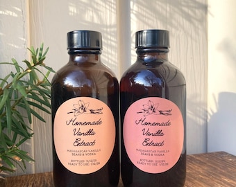 Homemade Vanilla Extract (4 oz) | Madagascar Beans | Small Batch Aged | Pure Baking Vanilla | Gift for Bakers | Holiday Gift