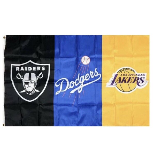 LA Dodgers Lakers Las Vegas Raiders NFL Flag Banner 3x5 Ft MLB Sports Teams