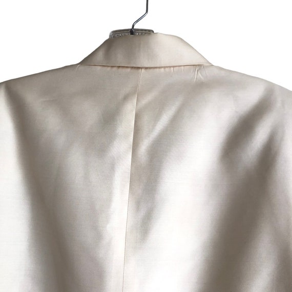 Talbots Women's Pure Silk Blazer Jacket Sz 20 Beige Lined Long Slv Shoulder  Pads 