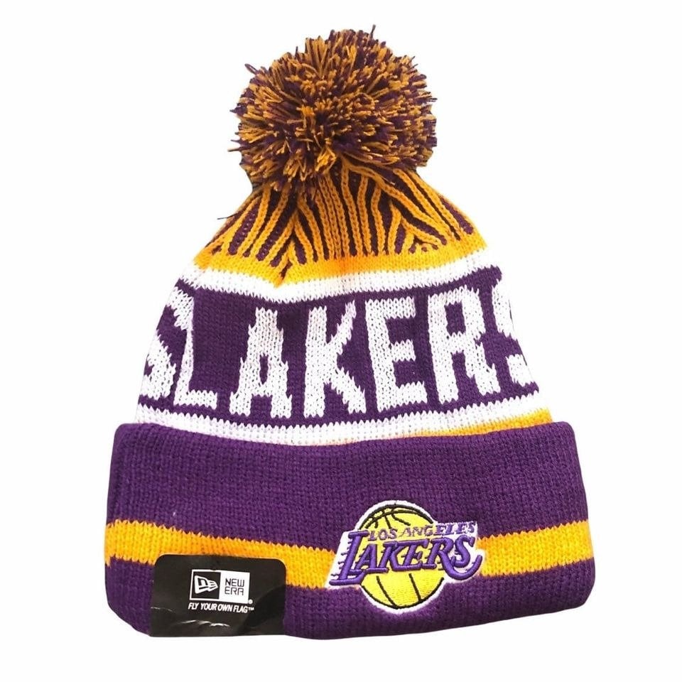 Los Angeles Lakers Preschool Basketball Head Cuffed Knit Hat with Pom - Gold