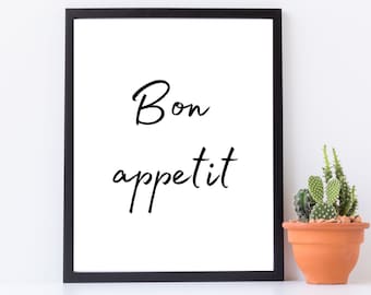 Bon Appetit プリント | ダイニング ルーム ポスター | お母さんのための印刷可能なウォール アート | キッチン ポスター | キッチン プリント | キッチン デコレーション