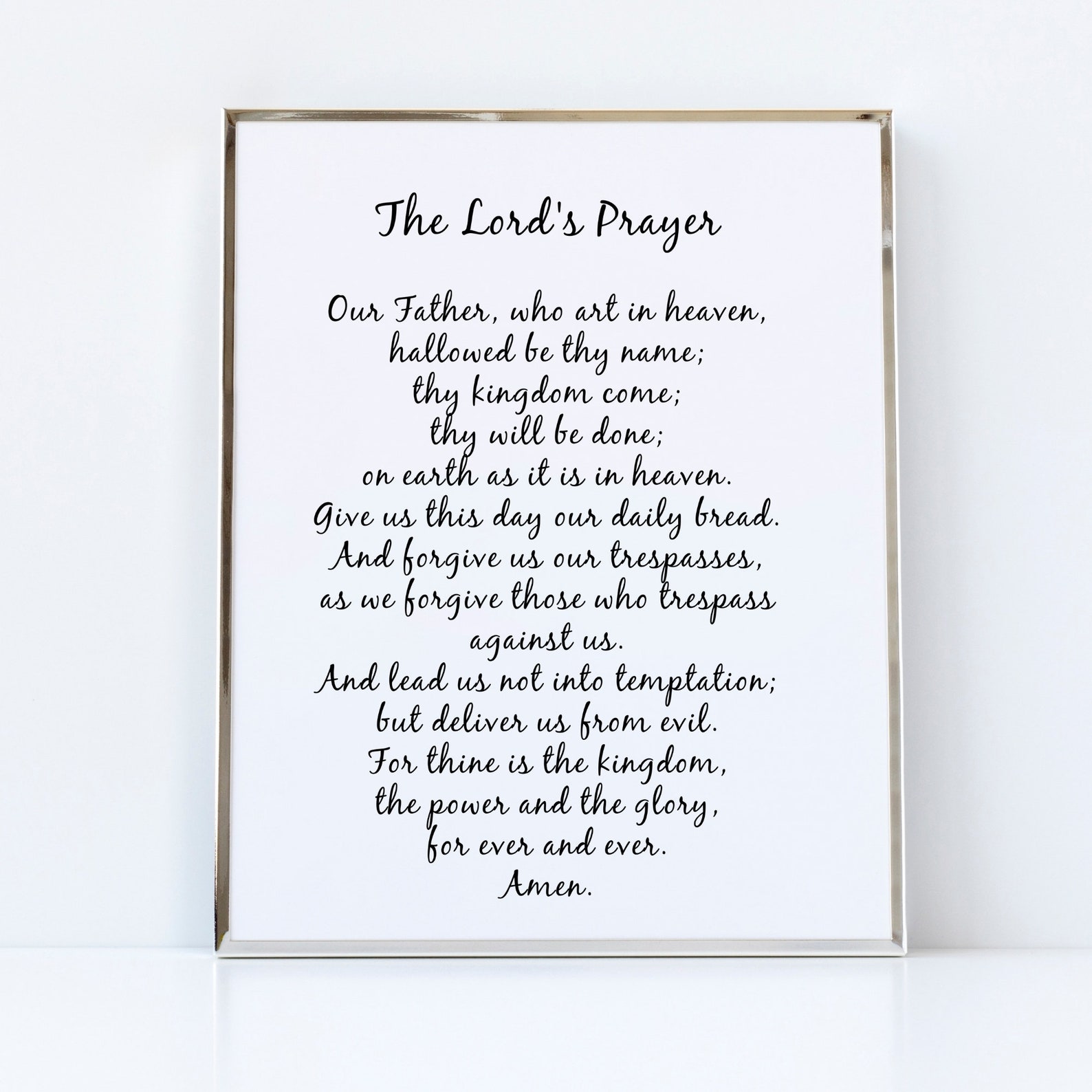 The Lord's Prayer Printable Art, Bible Verse Printable Art, Christian ...