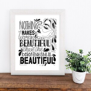 Inspirational Wall Art / Inspirational Women Wall Art / Minimalistic Black and White Art / Women Empowerment Art