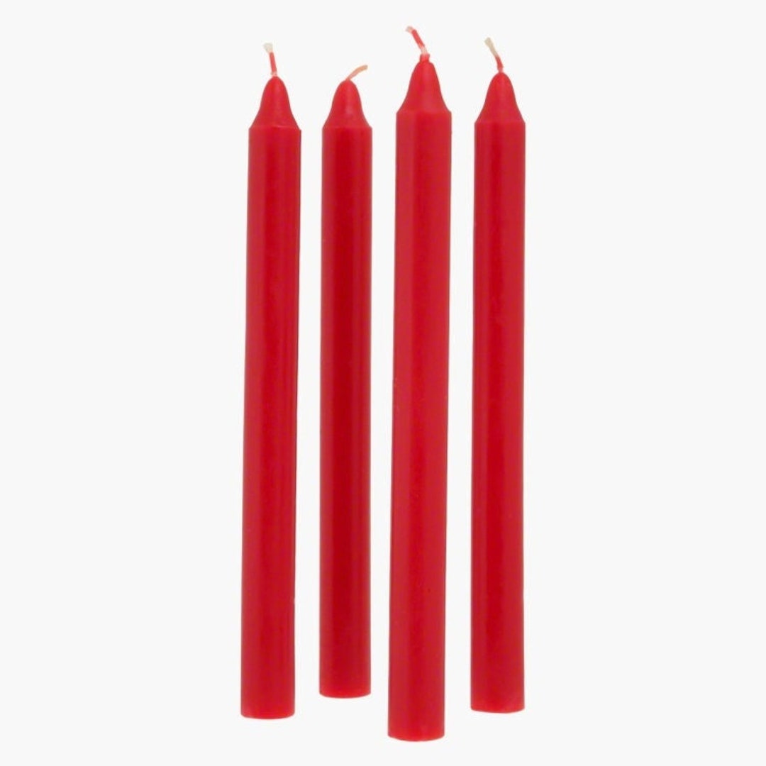 Red Candles Set of 4 Advent Candle Set Bistro Style Dinner Etsy UK