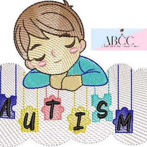 Autism Machine embroidery design spectrum disorder (ASD)