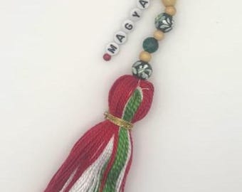 Hungarian Hand-Painted Charm Magyar Tassel Zipper Pull Bag Decoration Beads From Hungary USA Ship