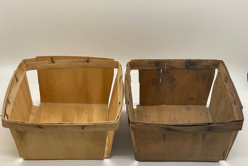 Wood Berry Baskets Mixed Set of 5 Etsy