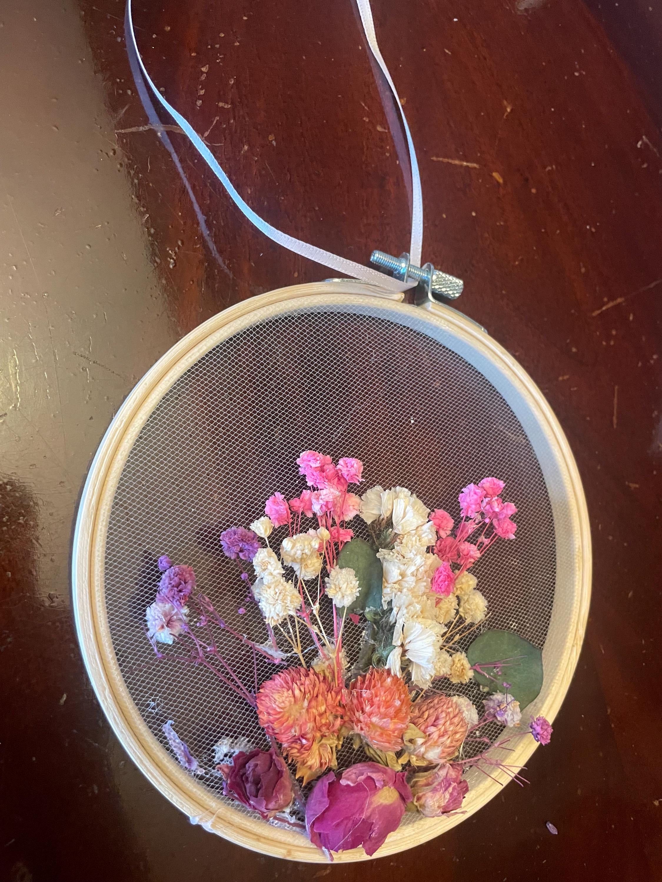 Vintage Dried flower arrangement wall hanging