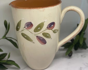 Vintage Italian Pitcher, olive design
