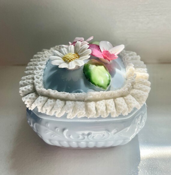 Trinket box, Porcelain lace, Vintage - image 7