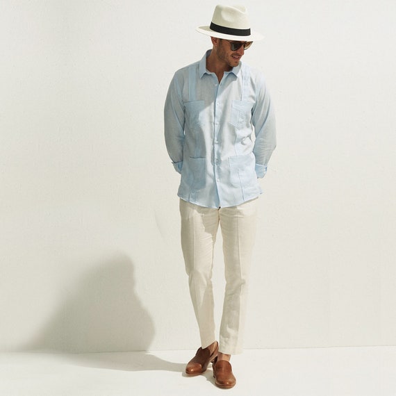 Modern Design Irish Linen Guayabera 