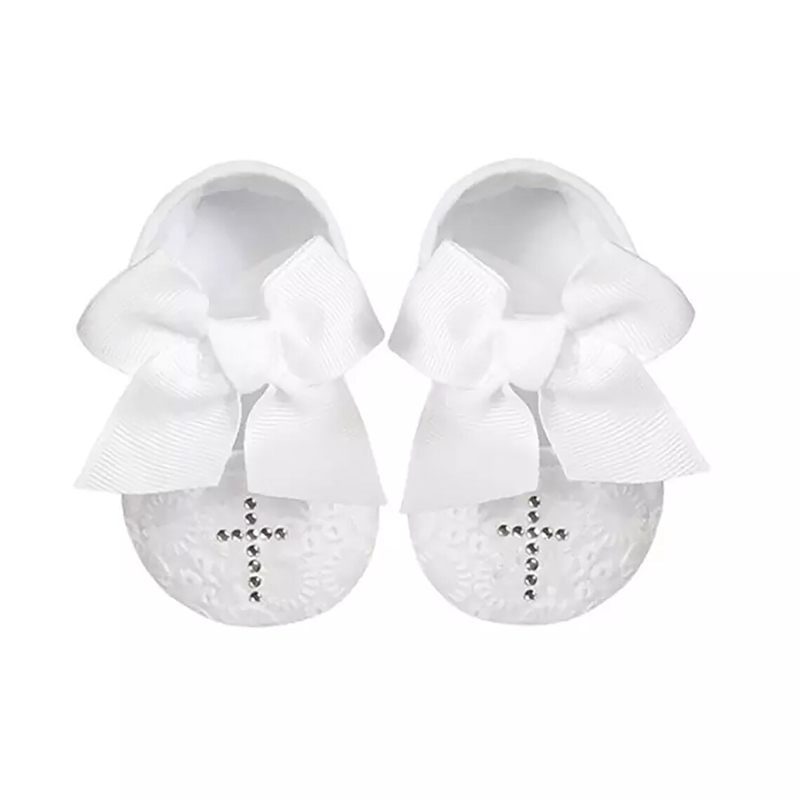 Christening Shoes White Lace Baby Girl Shoes With Rhinestone Etsy