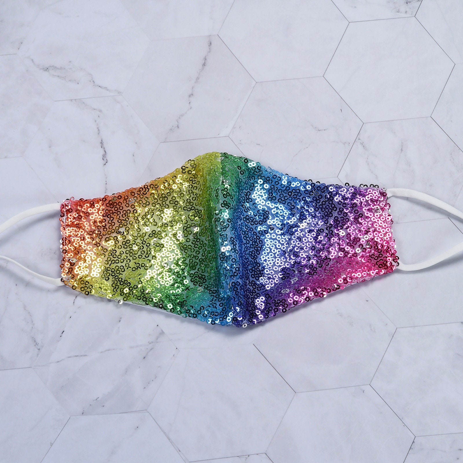Sequin Face Mask Iridescent MaskFancy Face Masks for Etsy