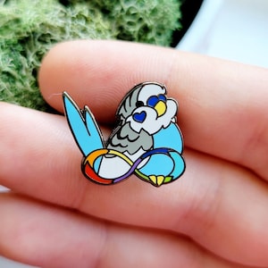 Autism Awareness Budgie Mini - Show & Tail Creations 0.75" Hard Enamel Pin