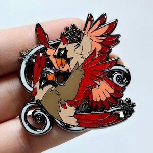 Female Cardinals - Show & Tail Creations 1.75" Hard Enamel Pin