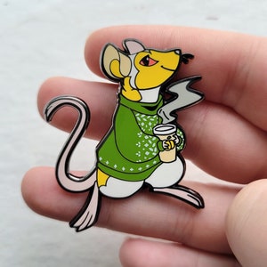 Cozy Sweater Mouse - Show & Tail Creations 1.75&quot; Hard Enamel Pin