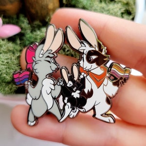 Bi/Lesbian Bunny Pride Family - Show & Tail Creations 1.75&quot; Hard Enamel Pin