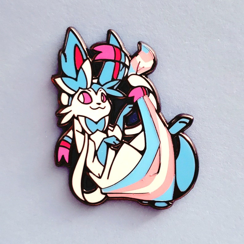 Transgender Pride Show & Tail Creations 1.75 Hard Enamel Pin image 2