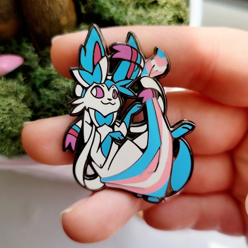 Transgender Pride Show & Tail Creations 1.75 Hard Enamel Pin image 1