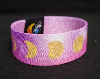 Pink/Gold Moon Phases - Elastic Wristbands